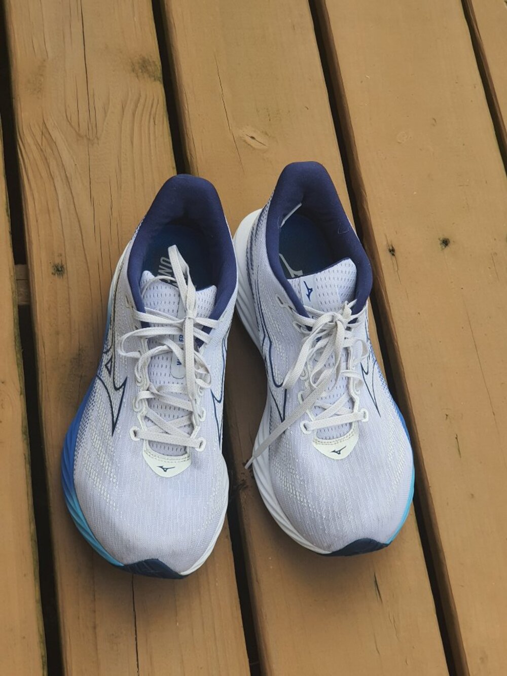 Mizuno Wave Rider 28 "White/Estate Blue" Men's Running Shoe Size 11 - Picture 3 of 8